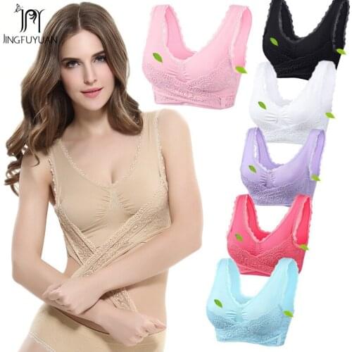 Sports Lace Bra Wire Free Underwear For Women Push Up Sports Bras Lace Lingerie Soft Daily Bras For Sports Super Plus Size Bra