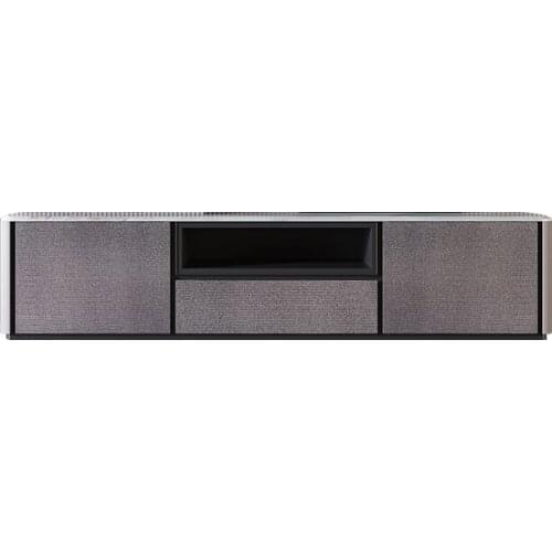 Light luxury solid wood TV cabinet living room modern simple marble floor cabinet wall cabinet lockers