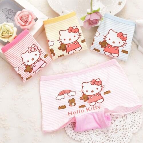 4PCS/lot girls underwear panties boxer child under wear children pants kids wholesale cotton stripe underware