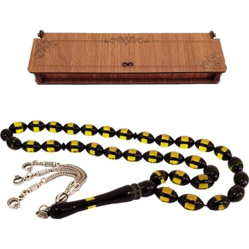 Boxed Powder Amber Prayer Beads