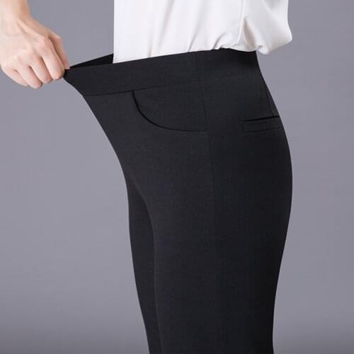 Womens pants 2019 summer thin section new casual high waist stretch large size cropped trousers womens clothing