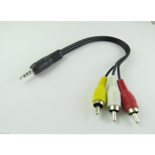 10pcs 3.5mm 1/8" Stereo Male Plug to 3x RCA Phono Male Audio Video AV Adapter Cable 26cm