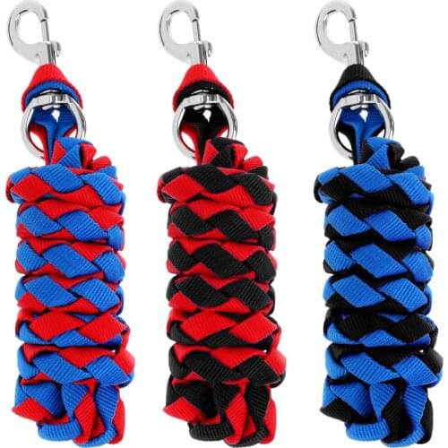 2/2.5/3m Braided Equestrian Lead Rope Heavy Duty Nylon Long Lead Rope for Horse Pony Dog Donkey Cow Goat