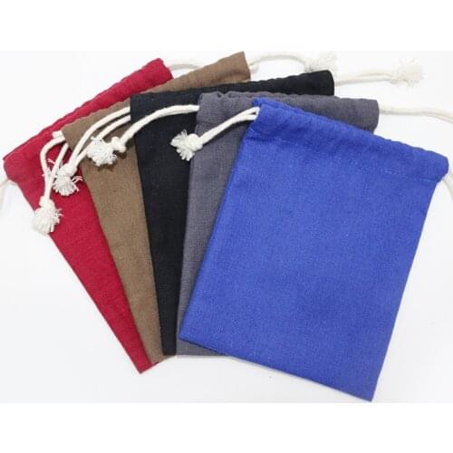 20pcs/lot 12.5x16.5cm Men Women Travel Packing Organizer Reusable Pouch Cotton Canvas Drawstring Small Gift Bags