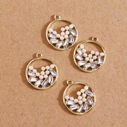 4pcs 18*21mm Gold Color Crystal Charms Pendants for Jewelry Making Fashion Necklaces Drop Earrings DIY Crafts Accessories