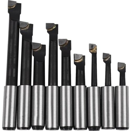 9Pcs Durable Hard Alloy Shank Boring Bar Set Carbide Tipped Bars 12Mm For 2 Inch 50Mm Boring Head For Lathe Milling