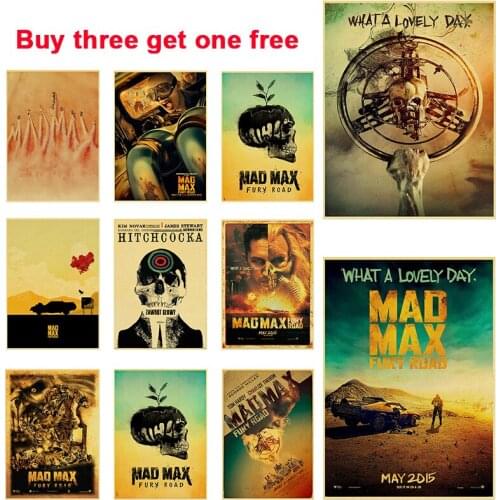 A3 and A4 Mad Max: Fury Road Classic American Film Kraft DIY Home Bar Cafe Living Room Bedroom Home Decor Vintage Room Decor
