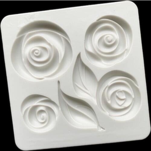 Large Rose Flower Leaf Surrounding Silicone Mold Cup Cake Decoration Handmade Epoxy Clay Accessories Tool