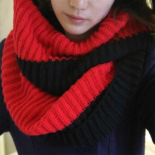 CUHAKCI Knitted Warm Neck Circle Scarf Winter Cable Ring Scarf Hot Sale Women Knitting Infinity Scarves Bufandas Cuellos