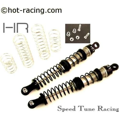 Dual spring hard anodized threaded shock with red accent fit Axial Wraith 4WD