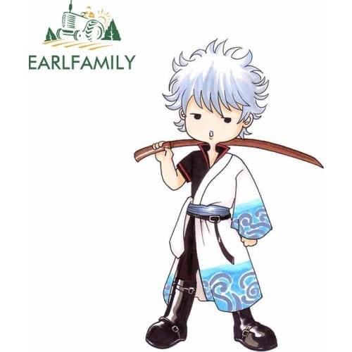 EARLFAMILY 13cm x 8cm For GINTAMA Car Stickers Waterproof Decal Sunscreen Scratch-Proof Decals Suitable for VAN RV SUV