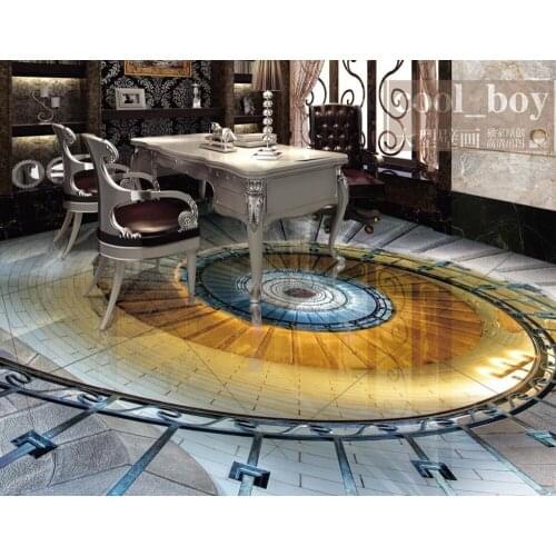 Europe high-grade 3d floor self adhesive waterproof custom 3d floor murals wallpaper plastic flooring sheets