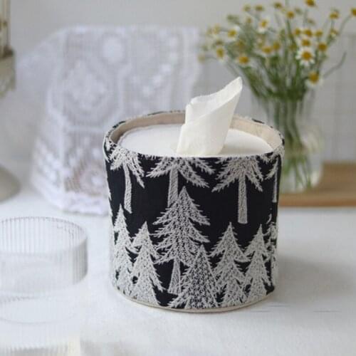 Коробка для салфеток Tissue Boxes Embroidery Cotton Linen Cloth Art Roll Paper Tube Home Room Simple Personality Paper Towel Set