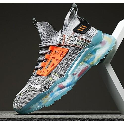 Autumn Men High-Top Chunky Casual Sneakers Weaving Running Shoes High Street Popcorn Sock Chaussures High Quality Zapatillas