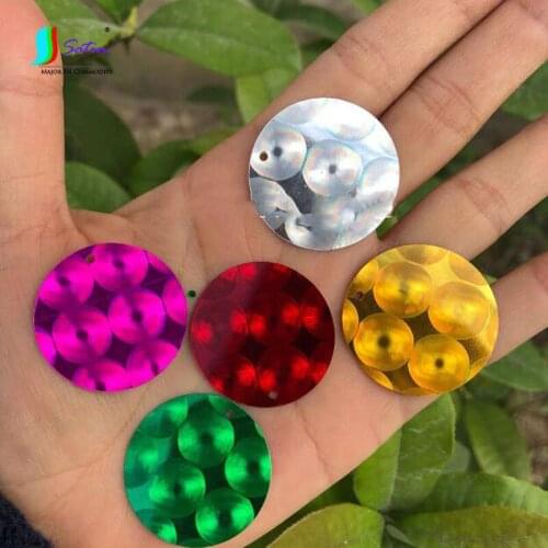 Weight 500G 20/25/30/40/50mm circle pattern Round Holographic Effect Sequins for DIY Clothing Decorate Wedding Craft Big Sequins