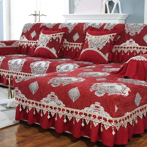 Chenille L Shaped Sofa Cover for Living Room Elastic Furniture Couch Slipcover Slipcovers Sofa Universal Sofa Towel Almofadas