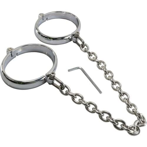 Metal Erotic Ankle Cuffs Leg Irons Adult Games BDSM Bondage Footcuffs Slave Restraints Feet Fetish Sex Toys For Couples