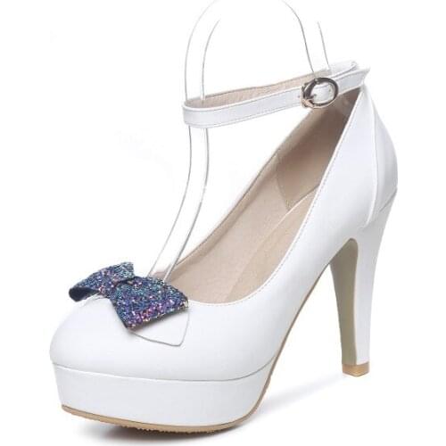 Big Size Fashion bow decorated shoes ladies high heels women shoes woman pumps