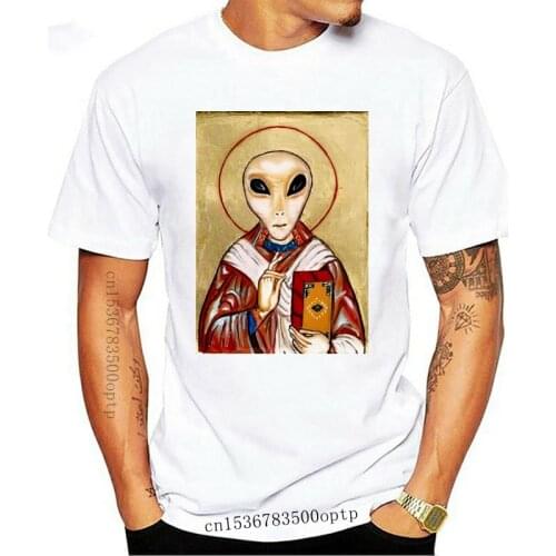 New T Shirt Ufo Alien Saint Believe Trippy Psychedelic LSD MDMA dmt Acid Albetr hofmann blotter art