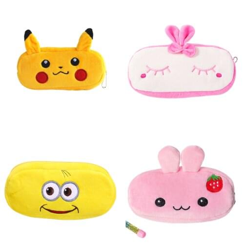 Pokemon Pikachu Pencil Case Plush Cartoon Anime Cute Handle School School Supplies Pencil Bag Boy Girl Stationery Bag Gift