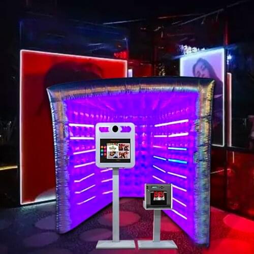 Nice Vogue Photo Booth With LED RGB Tube Lights Portable Photo Both Backdrops With Inner Air Fan For Party, Wedding ,Event