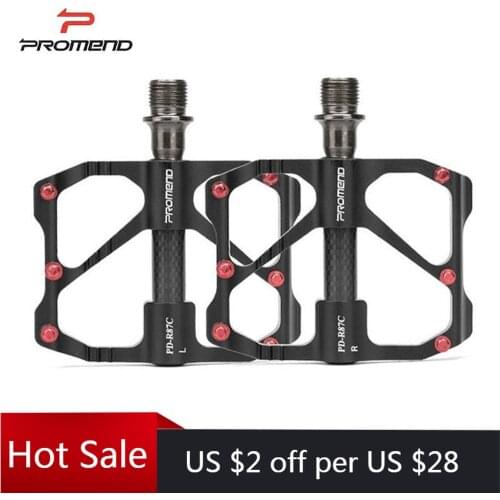 PROMEND Mountain Bicycle Bike Pedal 3 Seal Bearings Durable MTB Pedals 12 Anti-Slip Nails Ultralight Pedals Bicycle Accessories