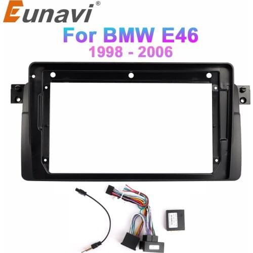 Eunavi car radio dashboard Frame For BMW E46 / M3 / 318i / 320i / 325i / 330/335 1998-2006 Gps stereo panel car panel frame