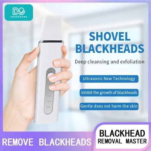 Doddohome Heat Skin Scrubber Facial Ultrasonic Skin Scrubber Electric Peeling Shovel Pore Cleaner Face Lifting Thermal Care