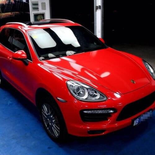 TSAUTOP 1.52x18m air free bubbles Super Glossy Film Red vehicle wrap color vinyls