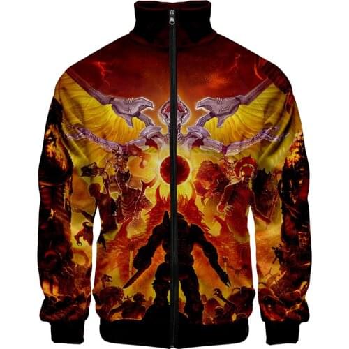 GAME Doom Eternal Zipper Sweatshirt Casual Hoodies Fashion Cool Highstreet Autumn And Spring Clothes Sweatshirt 2020 Hot Sale