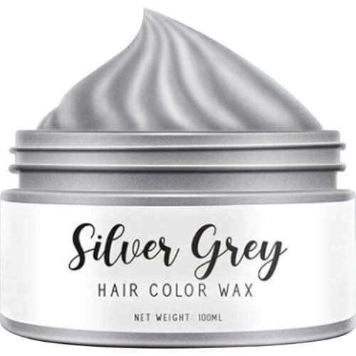 New Silver Grey Hair Color Wax Temporary Colors Hair Dye Beauty Care Hair Styling Wax 1/3.4 Oz SCI88