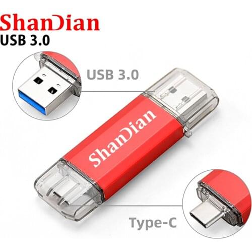 SHANDIAN wholesale Rotate USB thumb drive Rotate External Storage 4GB 16GB 32GB 64GB OTG Type C 3.0 Flash Drive U disk