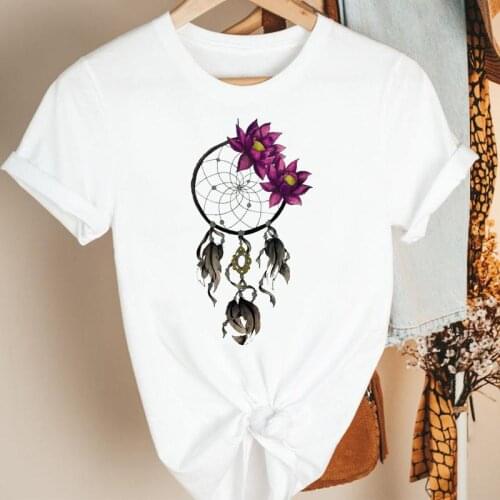 Women Clothes Lovely Web 90s Floral Vacation Cartoon Summer Short Sleeve Tshirt Female Tee Print Fashion Top Graphic T-shirt