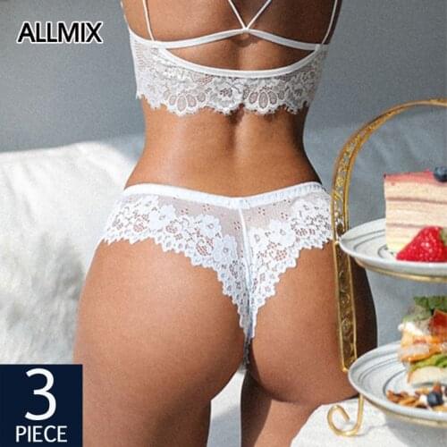ALLMIX 3Pcs/lot Sexy Women Sport Lace Panties Underwear Seamless Solid Briefs Low Waist Female Soft Panty Comfort Lady Lingerie