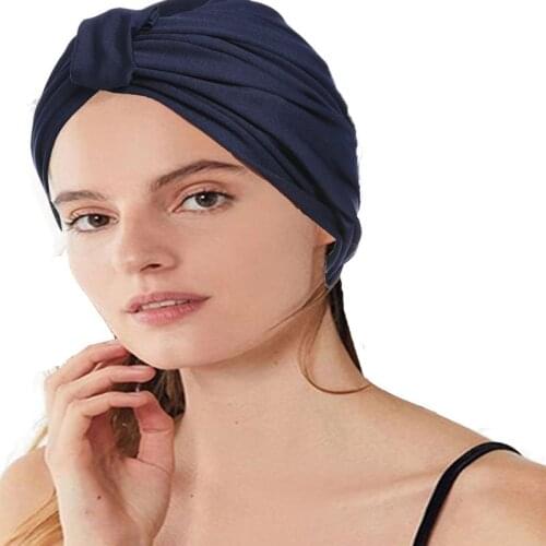 Woman Knot Twist Hijab Turban Headbands Cap Headwear Casual Streetwear Female Muslim Indian Headscarf Bonnet Hats