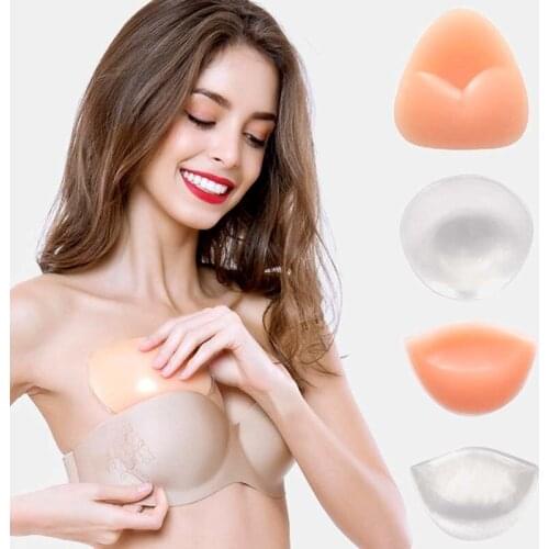 1 Pair Invisable Breast Enhancer Lingerie Push Up Silicone Triangle Bikini Swimsuit Bra Insert Pads Bra Pads Pasties Dropship
