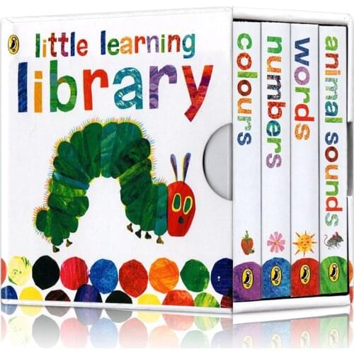 4 Books/set Baby The Very Hungry Caterpillar Animal Sounds Words Numbers Color Reading Picture English Books for Children