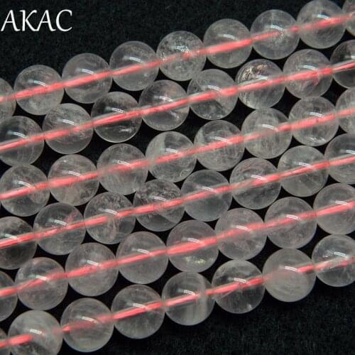Free shipping natural transparent pink quartz loose beads 8+-0.2mm approx 45-48beads/lot