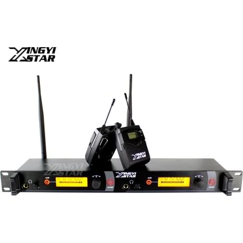 Wireless In Ear Monitor System Monitors Professional Stage Performance Dual Bodypack Receivers Two Earphone With One Transmitter