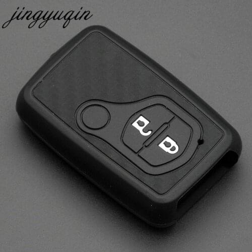 Jingyuqin For Toyota Land Cruiser Prado 150 Camry Prius Crown For Subaru Foreste Outback XVCarbon Silicone Car Key Case Cover