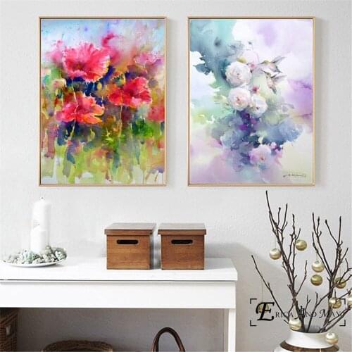 Flowers Ink Floral Artwork Posters and Prints Wall art Decorative Picture Canvas Painting For Living Room Home Decor Unframed