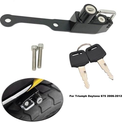 Daytona 675 Helmet Lock with 2 Keys , Mount Hook Side Anti-theft Security fits for Triumph Daytona675 2006-2012 2009 2010 2011