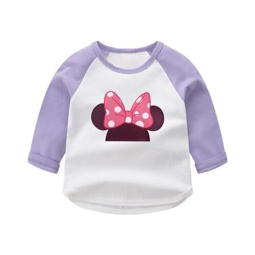 Sweet Baby Long Sleeve T Shirt for Girls 2-9 Y Spring Fall Fashion Kids Cartoon T-shirts Children Round Neck Tees Tops Clothing