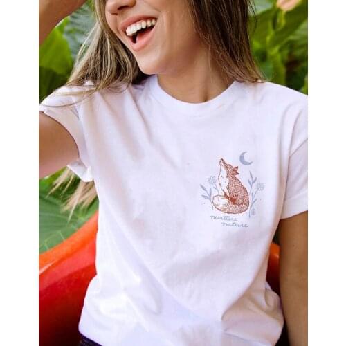 NURTURE NATURE TEE cute kawaii graphic women fashion pure cotton street style hipster young style t shirt vintage gift art tops