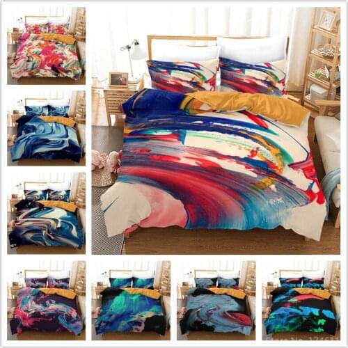 Oil Painting Vein Art 3D Printed Bedding Set Comforter Cover /Duvet Cover with Pillowcase Set Bed Linens Bedclothes Home Textile