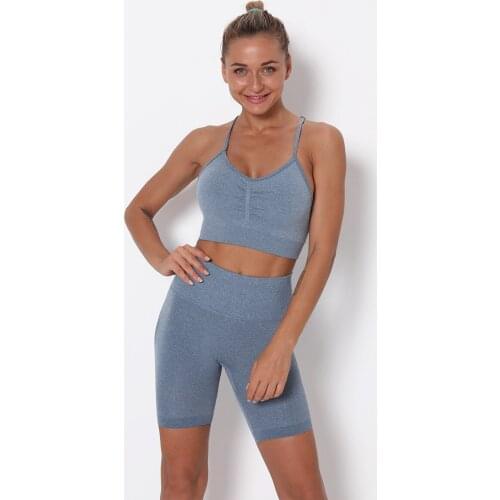 Yoga Set Short Women Fitness Set Yoga Outfit for Women 2 Piece Gym Suit Sports Bra Sets Workout Clothes Spandex Sports Clothing