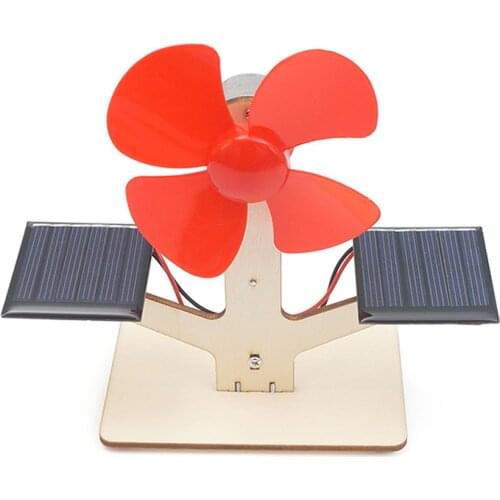 DIY Solar Powered Wooden Small Windmill Model Woodcraft Electric Material Kit Educational Children Kids Toys for STEM 3D Puzzle