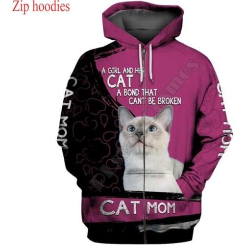 PLstar Cosmos Mens for women jacket Cat mom hoodies 3D printed Hoodie Casual animal zip hoodies Streetwear Drop shipping