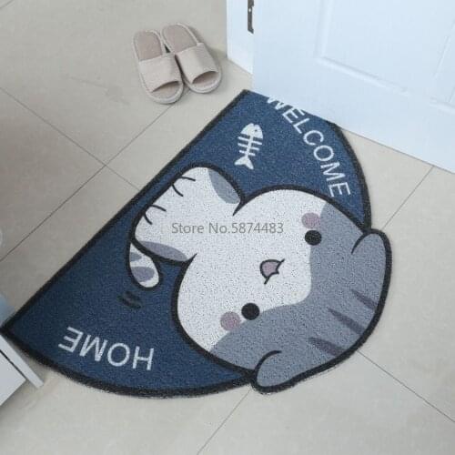 New Silk Circle Doormat Cartoon Carpet Doormat Carpet Can Be Cut and Washed