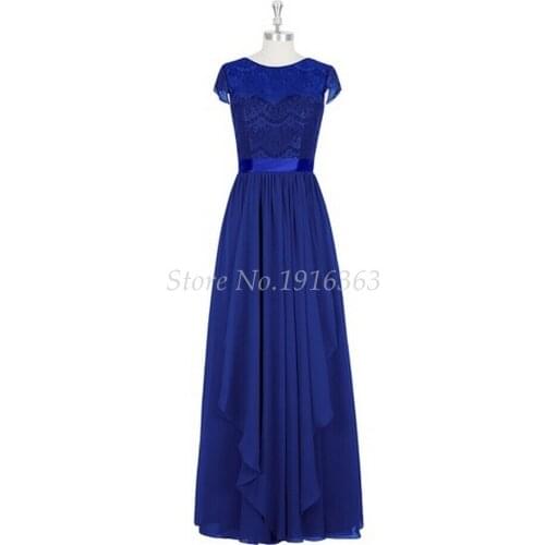 ANTI 2017 A-Line Royal Blue Bridesmaid Dresses Plus Size Vestido De Festa De Casamento Chiffon Long Party Dress Formal Gowns